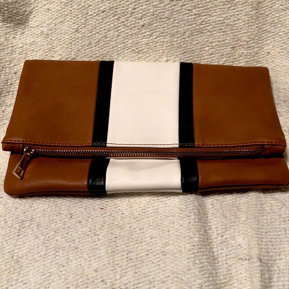 Leather folder over clutch